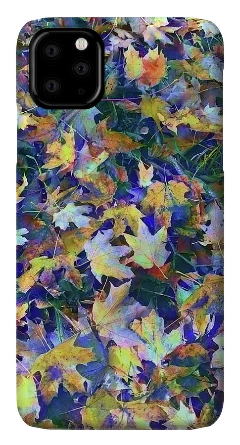 Late Fall Leaves in Blue - Phone Case