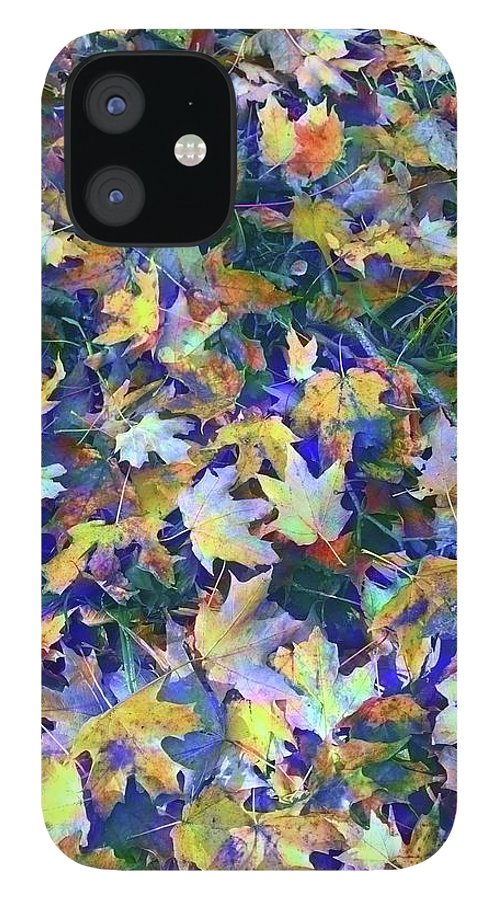 Late Fall Leaves in Blue - Phone Case