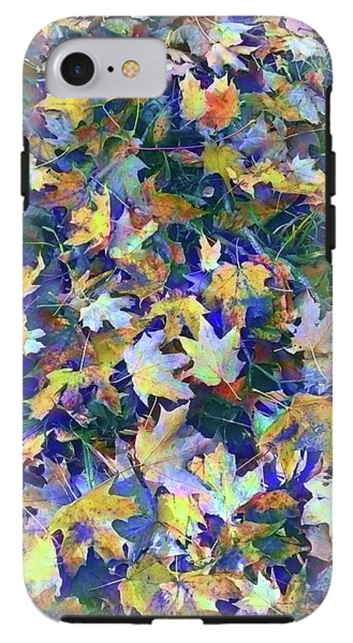 Late Fall Leaves in Blue - Phone Case