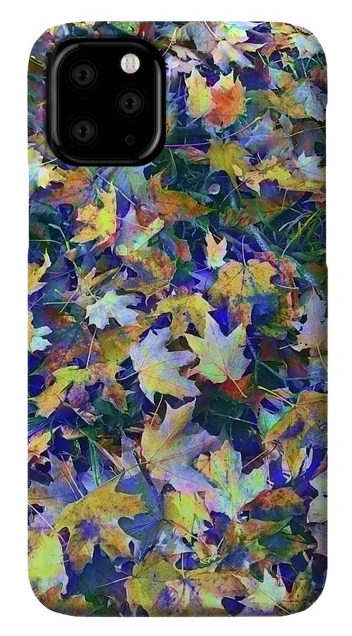 Late Fall Leaves in Blue - Phone Case