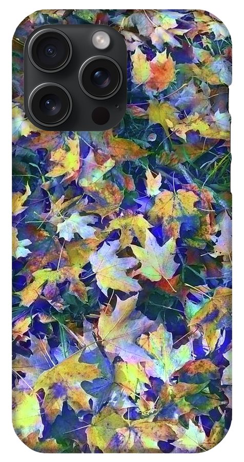 Late Fall Leaves in Blue - Phone Case