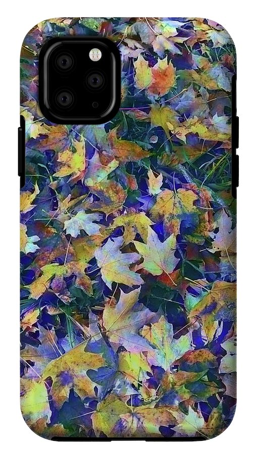 Late Fall Leaves in Blue - Phone Case