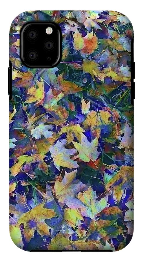 Late Fall Leaves in Blue - Phone Case