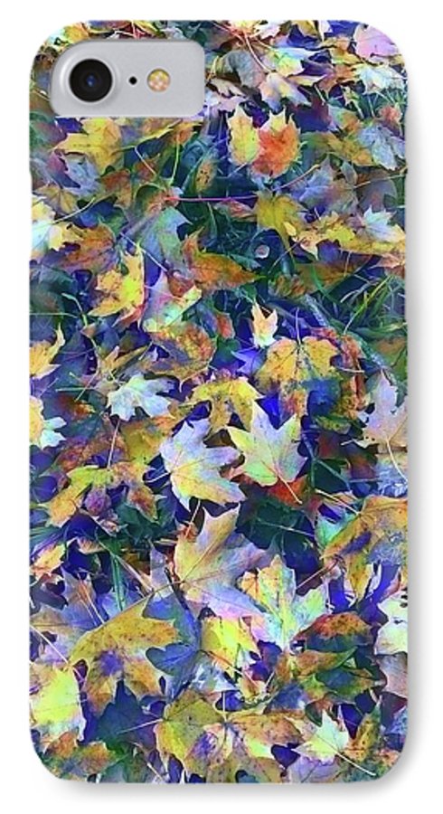 Late Fall Leaves in Blue - Phone Case