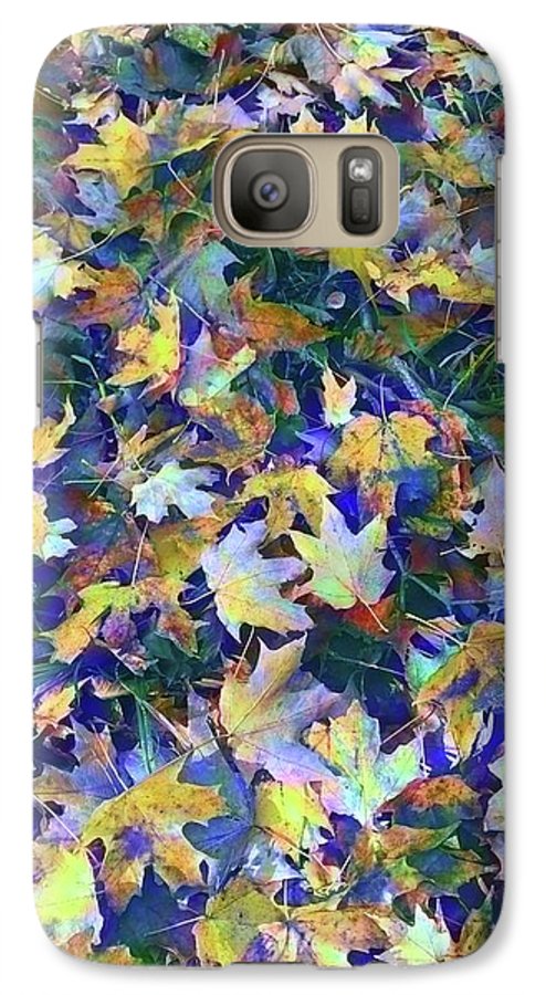 Late Fall Leaves in Blue - Phone Case