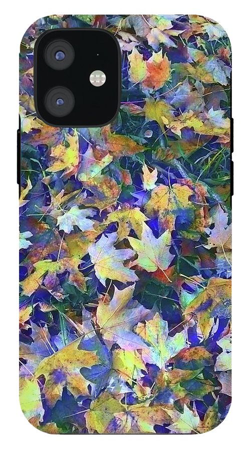 Late Fall Leaves in Blue - Phone Case