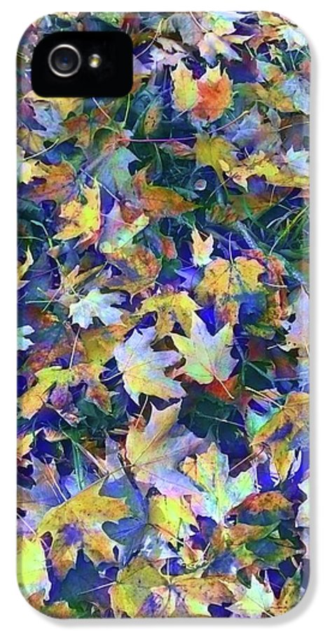 Late Fall Leaves in Blue - Phone Case