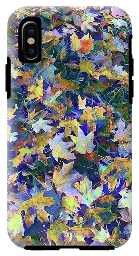 Late Fall Leaves in Blue - Phone Case