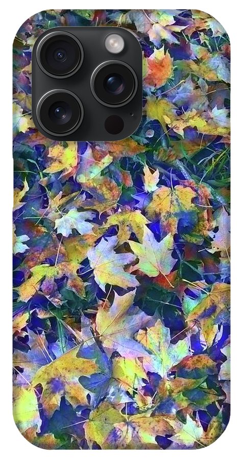 Late Fall Leaves in Blue - Phone Case