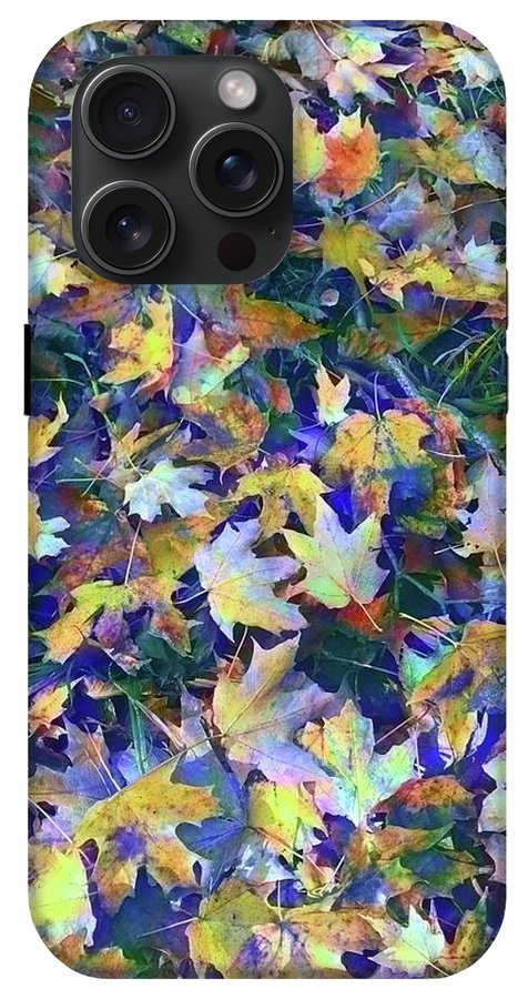 Late Fall Leaves in Blue - Phone Case