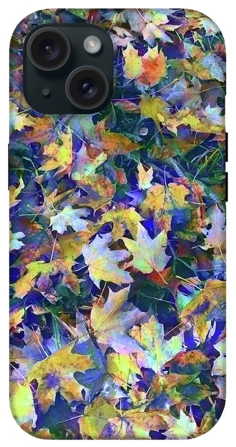 Late Fall Leaves in Blue - Phone Case