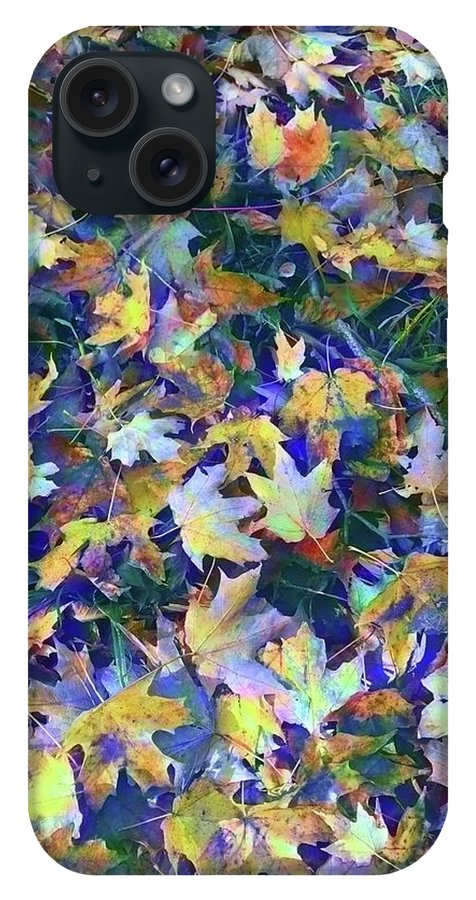 Late Fall Leaves in Blue - Phone Case