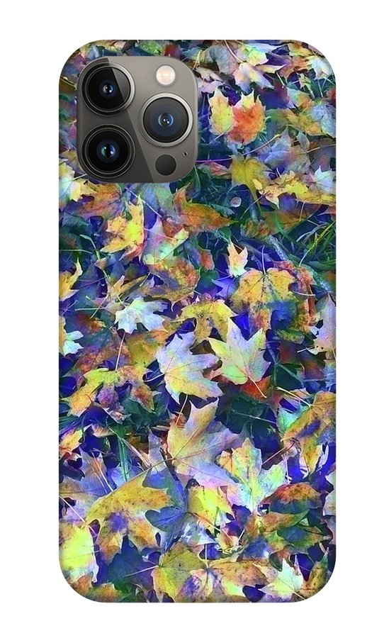 Late Fall Leaves in Blue - Phone Case