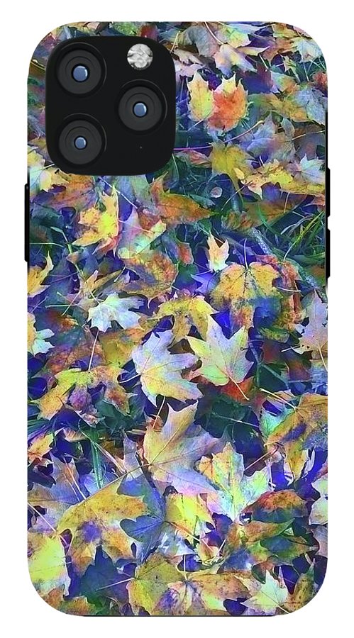 Late Fall Leaves in Blue - Phone Case