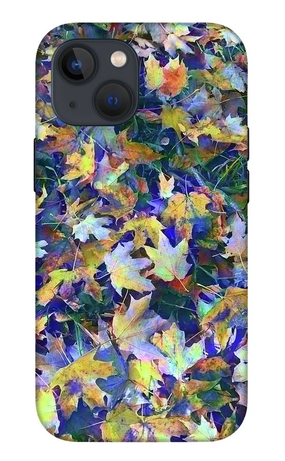 Late Fall Leaves in Blue - Phone Case