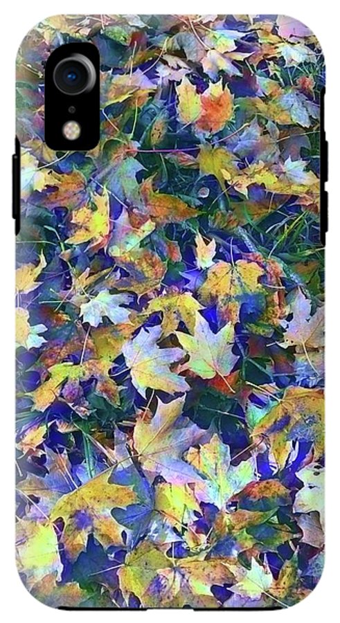 Late Fall Leaves in Blue - Phone Case