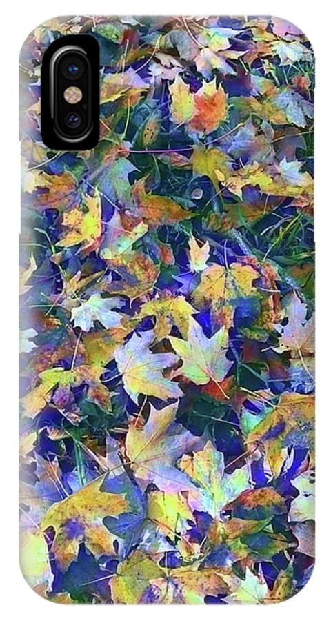 Late Fall Leaves in Blue - Phone Case