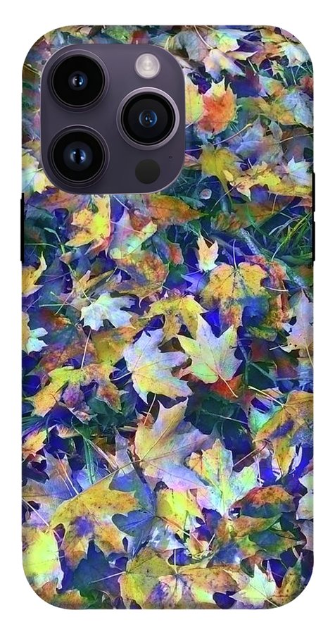 Late Fall Leaves in Blue - Phone Case