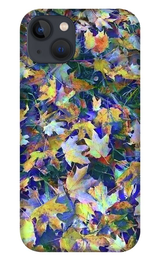 Late Fall Leaves in Blue - Phone Case