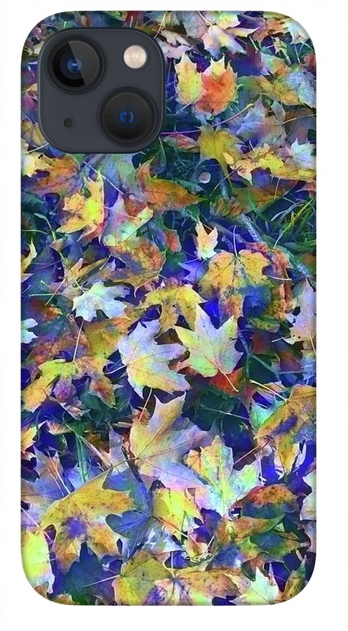 Late Fall Leaves in Blue - Phone Case
