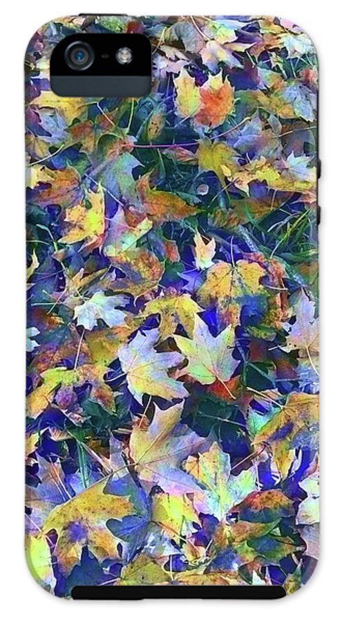 Late Fall Leaves in Blue - Phone Case