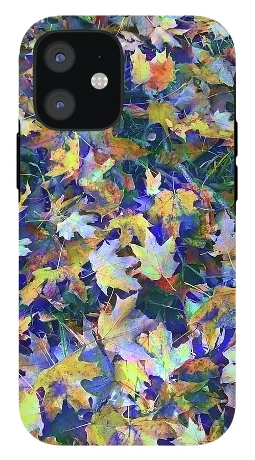 Late Fall Leaves in Blue - Phone Case