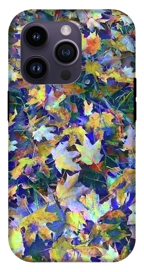 Late Fall Leaves in Blue - Phone Case