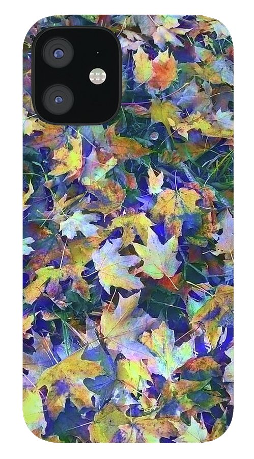 Late Fall Leaves in Blue - Phone Case