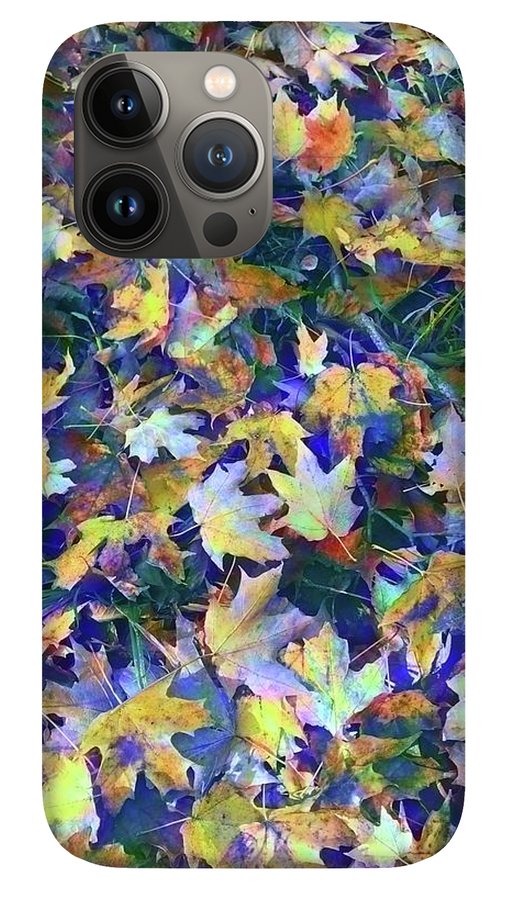 Late Fall Leaves in Blue - Phone Case