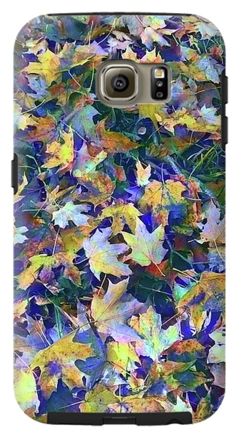 Late Fall Leaves in Blue - Phone Case