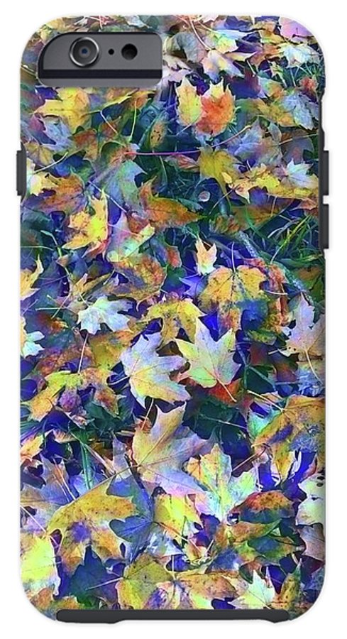 Late Fall Leaves in Blue - Phone Case