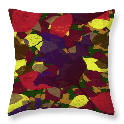 Leaf Brush Collage - Throw Pillow