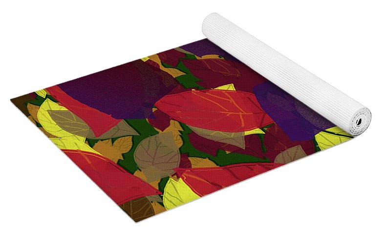 Leaf Brush Collage - Yoga Mat