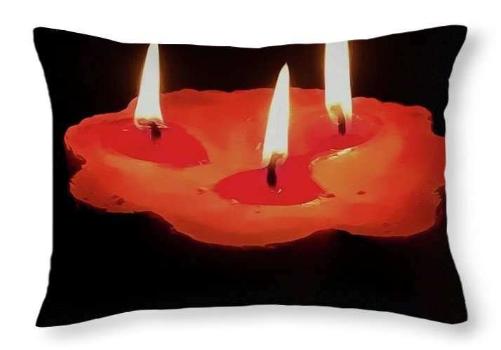 Light a Three Way Candle - Throw Pillow