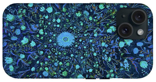 Light Blue Medieval Flowers - Phone Case