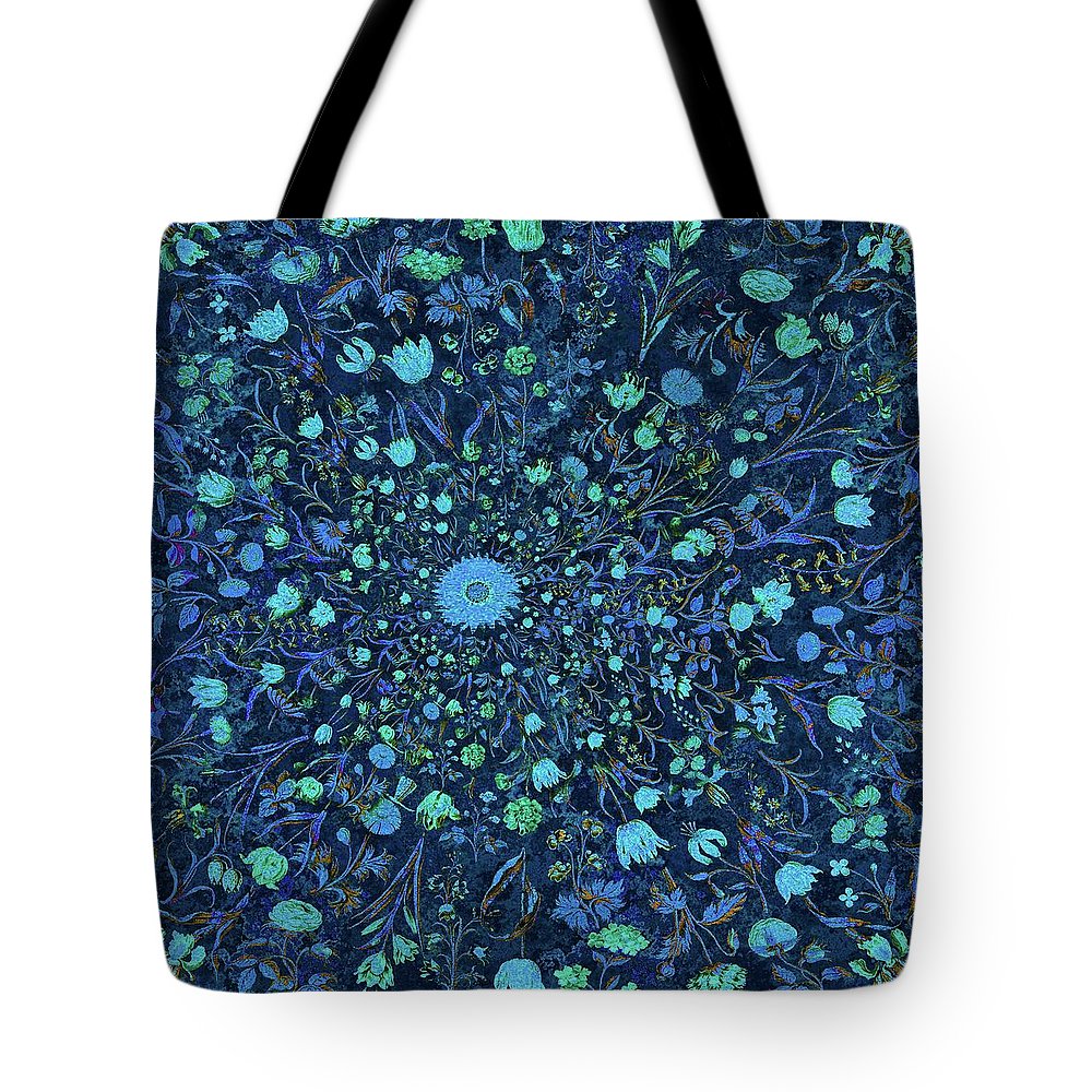 Light Blue Medieval Flowers - Tote Bag