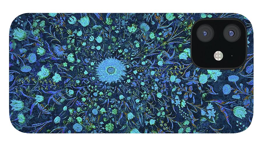 Light Blue Medieval Flowers - Phone Case