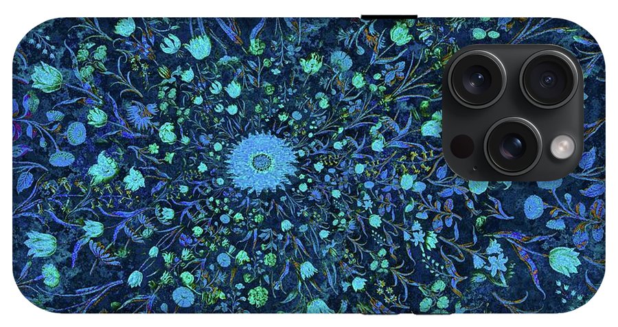 Light Blue Medieval Flowers - Phone Case