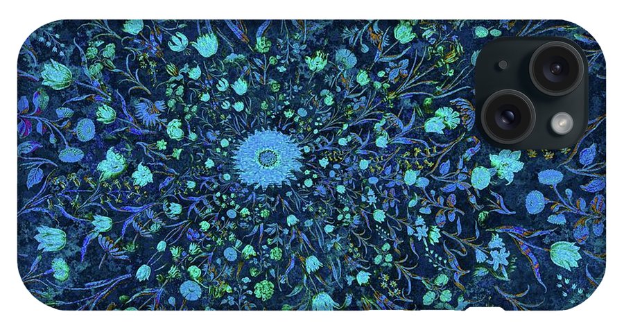 Light Blue Medieval Flowers - Phone Case