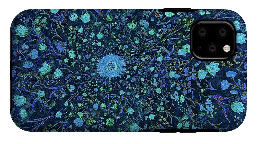 Light Blue Medieval Flowers - Phone Case