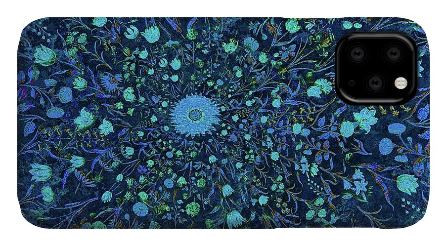 Light Blue Medieval Flowers - Phone Case
