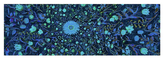 Light Blue Medieval Flowers - Yoga Mat