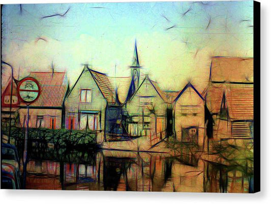 Light Look In A. Little Town - Canvas Print