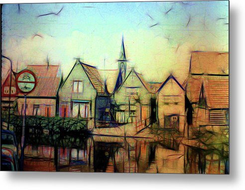 Light Look In A. Little Town - Metal Print