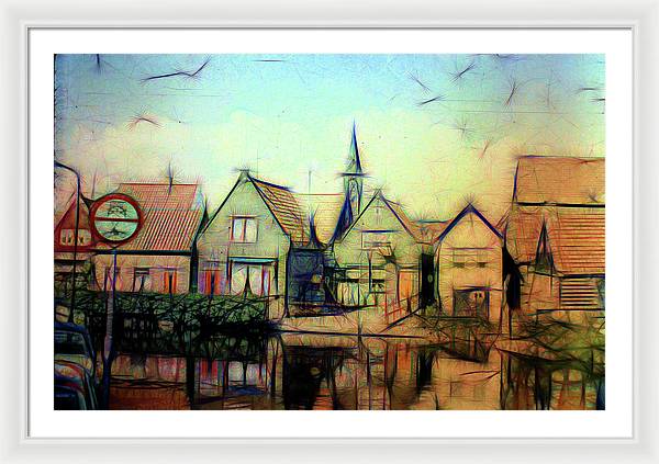 Light Look In A. Little Town - Framed Print