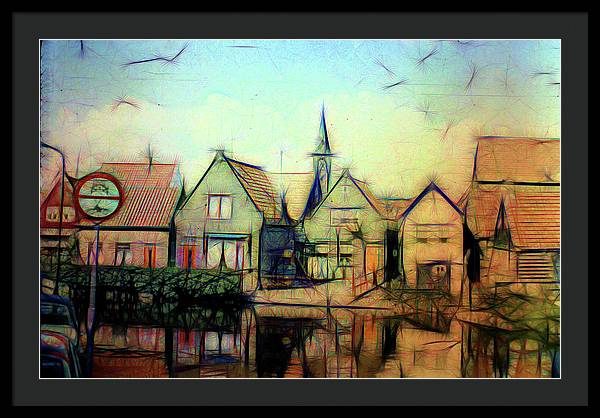 Light Look In A. Little Town - Framed Print
