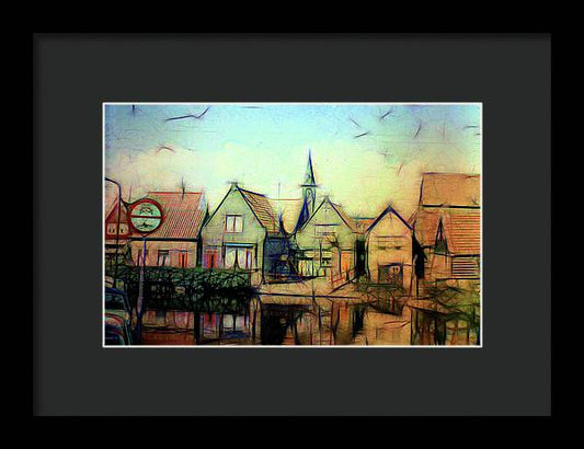 Light Look In A. Little Town - Framed Print