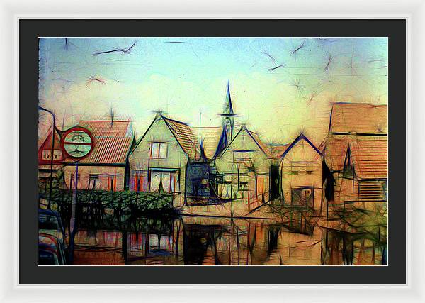 Light Look In A. Little Town - Framed Print