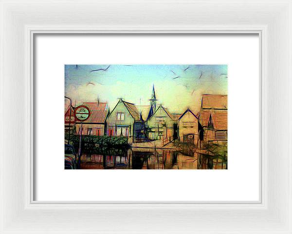 Light Look In A. Little Town - Framed Print