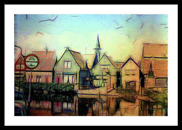 Light Look In A. Little Town - Framed Print